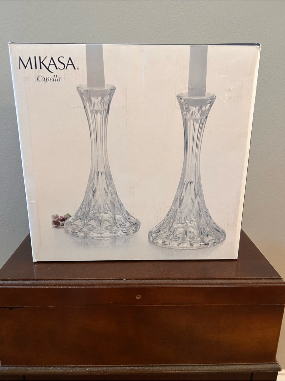 Mikasa Capella Clear Crystal Candle Holders - Clear